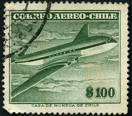 Chile - 1956 - Aviao Jato - 100Pesos