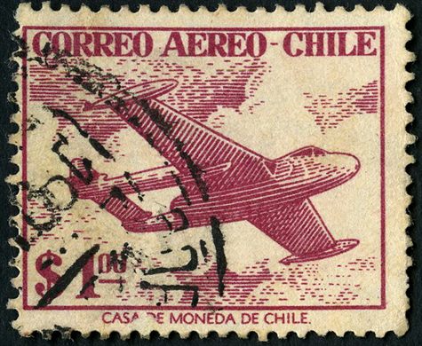 Chile - 1956 - Aviao Jato - 1Peso