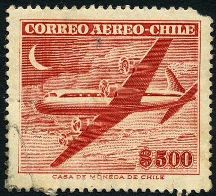 Chile - 1956 - Aviao Quadrimotor - 5Pesos