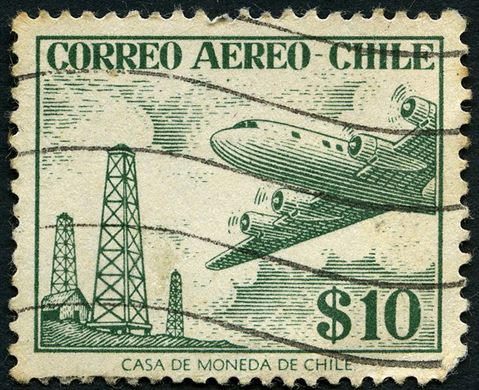 Chile - 1956 - Aviao Industria Petrolifera - 10Pesos