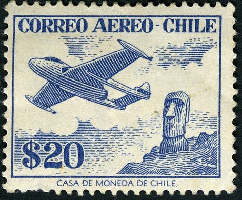 Chile - 1956 - Aviao Ilha de Pascoa - 20Pesos