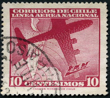 Chile - 1962 - Aviao LAN Globo - 10C