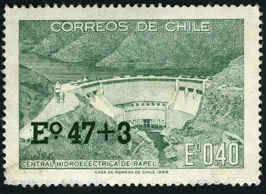 Chile - 1972 - Sobretaxa Hidroeletrica Rapel - 47Esc
