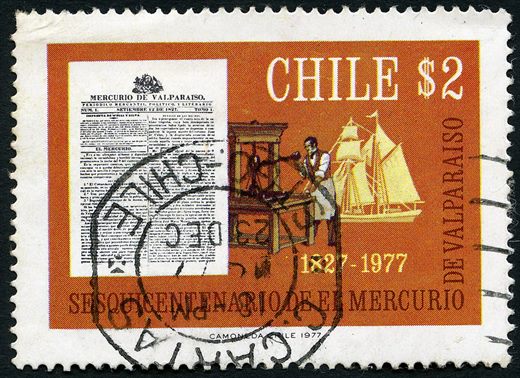 Chile - 1977 - Sesquicentenario El Mercurio - 2Pesos