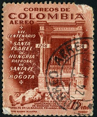 Colombia - 1956 - VII Centenario Santa Isabel Hungria - 75C