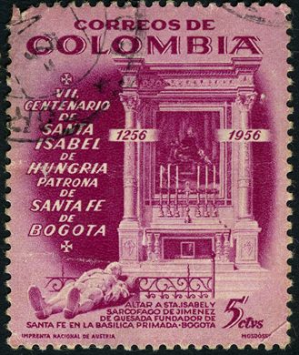 Colombia - 1956 - VII Centenario Santa Isabel Hungria - 5C