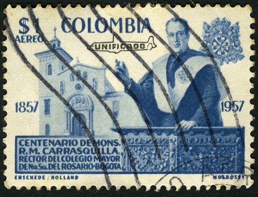 Colombia - 1959 - Carrasquilla Centenario Sobrecarga Unificado - 1Peso