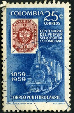 Colombia - 1959 - Centenario Primer Sello Postal - 25C