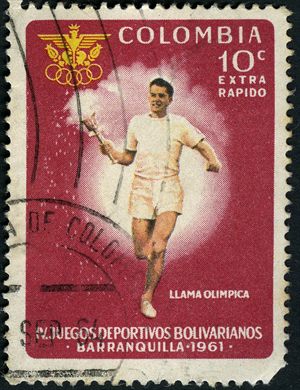 Colombia - 1961 - IV Juegos Bolivarianos Barranquilla Llama Olimpica Extra Rapido - 10C