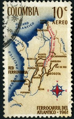 Colombia - 1961 - Ferrocarril del Atlantico - 10C