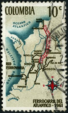 Colombia - 1961 - Ferrocarril del Atlantico - 10C