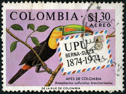 Colombia - 1974 - UPU Berna Aves Tucan - 1Peso30