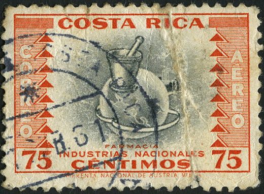Costa Rica - 1954 - Industrias Nacionales Farmacia - 75C