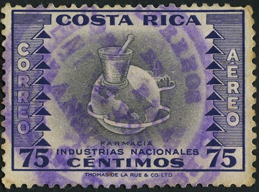 Costa Rica - 1954 - Industrias Nacionales Farmacia - 75C