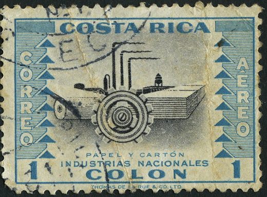 Costa Rica - 1954 - Industrias Nacionales Papel Carton - 1Col