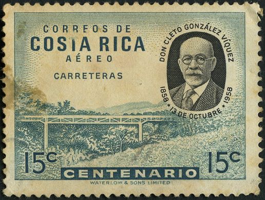Costa Rica - 1958 - Centenario Cleto Gonzalez Viquez Carreteras - 15C