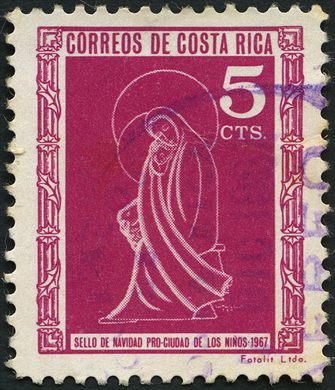 Costa Rica - 1967 - Sello Navidad Pro Ciudad Ninos - 5C