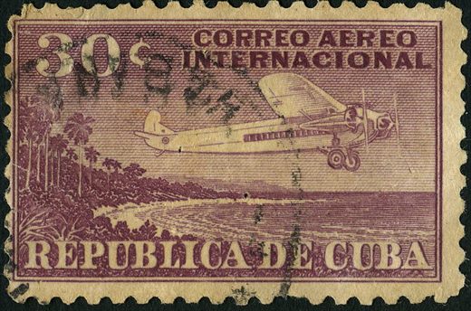 Cuba - 1931 - Correio Aereo Internacional Aviao sobre Palmeiras - 30C