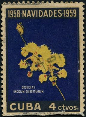 Cuba - 1958 - Natal Orquideas Oncidium Guibertianum - 4C