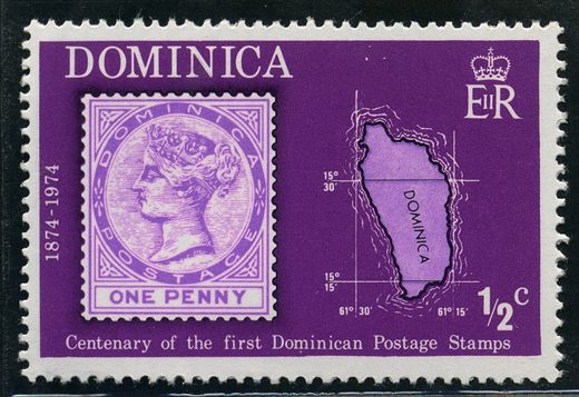 Dominica - 1974 - Centenario Selos 1Penny - 0.5C