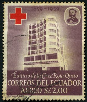 Equador - 1959 - Centenario Cruz Vermelha Edificio Quito - 2Sucres