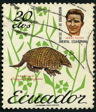 Equador - 1959 - Missionarios da Selva James Elliot Tatu - 20Ctvs