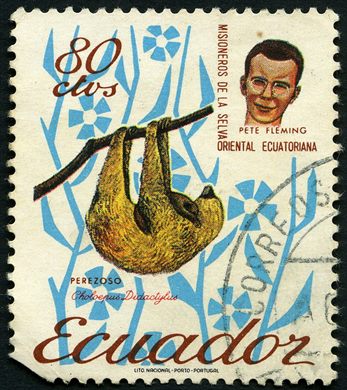Equador - 1959 - Missionarios da Selva Pete Fleming Preguica - 80Ctvs