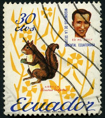 Equador - 1959 - Missionarios da Selva Ed McCully Esquilo - 30Ctvs