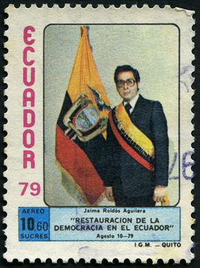 Equador - 1979 - Restauracao da Democracia Jaime Roldos Aguilera - 10.60Sucres