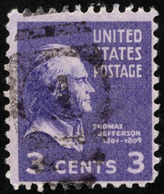 Estados Unidos da America - 1938 - Presidentes Thomas Jefferson - 3C