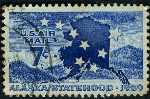 Estados Unidos da America - 1959 - Correio Aereo Estado Alasca - 7C