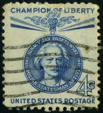 Estados Unidos da America - 1960 - Champion of Liberty Ignacy Jan Paderewski - 4C