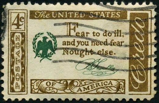 Estados Unidos da America - 1960 - Credo Franklin Fear to do ill - 4C