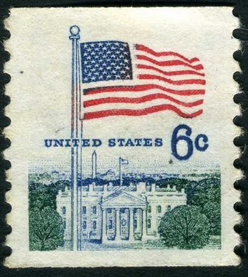 Estados Unidos da America - 1969 - Bandeira sobre Casa Branca - 6C