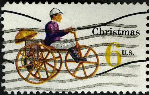 Estados Unidos da America - 1970 - Natal Bicicleta Antiga - 6C