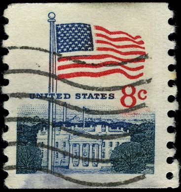 Estados Unidos da America - 1971 - Bandeira sobre Casa Branca - 8C