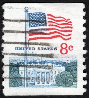 Estados Unidos da America - 1971 - Bandeira e Casa Branca Bobina - 8C