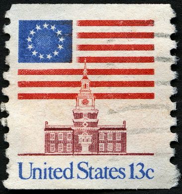 Estados Unidos da America - 1975 - Bandeira sobre Independence Hall - 13C