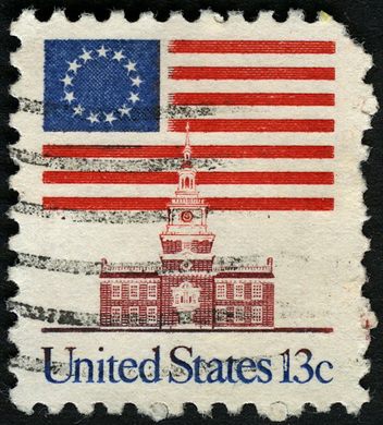 Estados Unidos da America - 1975 - Bandeira sobre Independence Hall - 13C