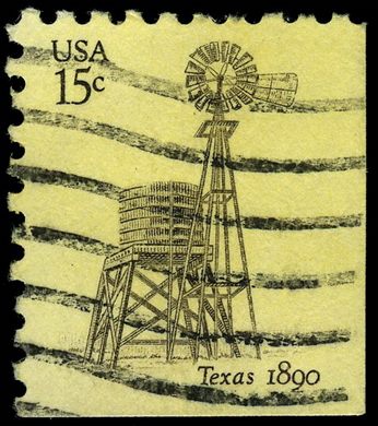 Estados Unidos da America - 1980 - Moinho de Vento Texas 1890 - 15C