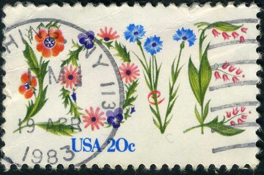 Estados Unidos da America - 1982 - Love Flores Silvestres - 20C