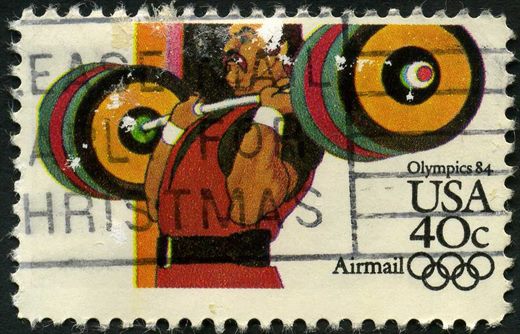 Estados Unidos da America - 1983 - Olimpiadas 84 Halterofilismo Aereo - 40C
