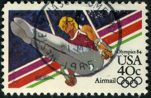 Estados Unidos da America - 1983 - Olimpiadas Los Angeles Ginastica Correio Aereo - 40C