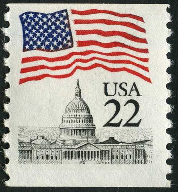 Estados Unidos da America - 1985 - Bandeira sobre Capitolio - 22C