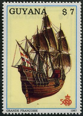 Guiana - 1987 - 500 Anos do Descobrimento - Navio Santa Maria - 7D