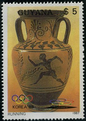 Guiana - 1987 - Jogos Olimpicos Seul 1988 - Lancamento do Disco - 3D