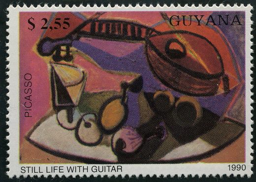 Guiana - 1990 - Pinturas de Picasso - Natureza Morta com Guitarra - 2.55D