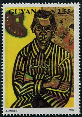 Guiana - 1990 - Pinturas de Joan Miro - Retrato - 2.55D