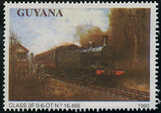 Guiana - 1990 - Locomotivas a Vapor - Class Pacific No 34051 Winston Churchill - 2.55D