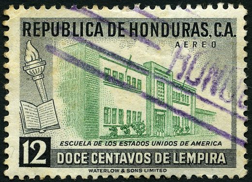 Honduras - 1956 - Edificios - Escola dos Estados Unidos - 12C